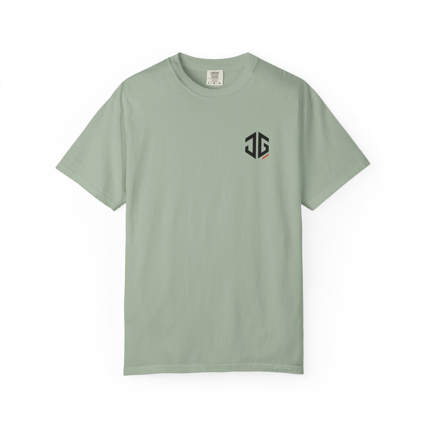 Bay JGTees left-chest garment-dyed tee, front view