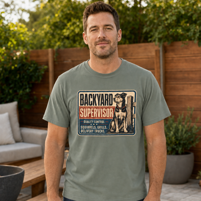 Backyard Supervisor T-Shirt — Funny Dog Patrol Tee